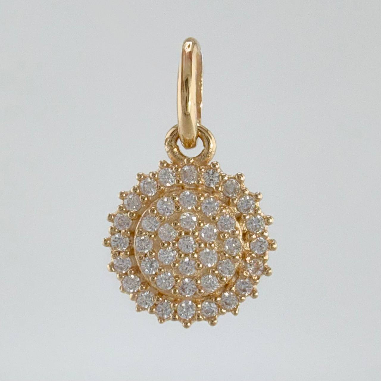 Dije Circulo Tupido 0.85gr / 1.5cm / Oro Amarillo 18K