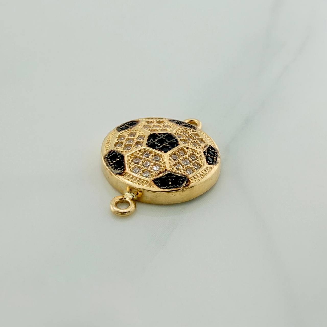 Herraje Balón 2.45gr / 2cm / Dos Oros Negro Amarillo 18K
