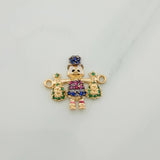 Herraje Pato Bolsa Dinero 1.75gr / 1.5cm / Dos Oros Negro Amarillo 18K