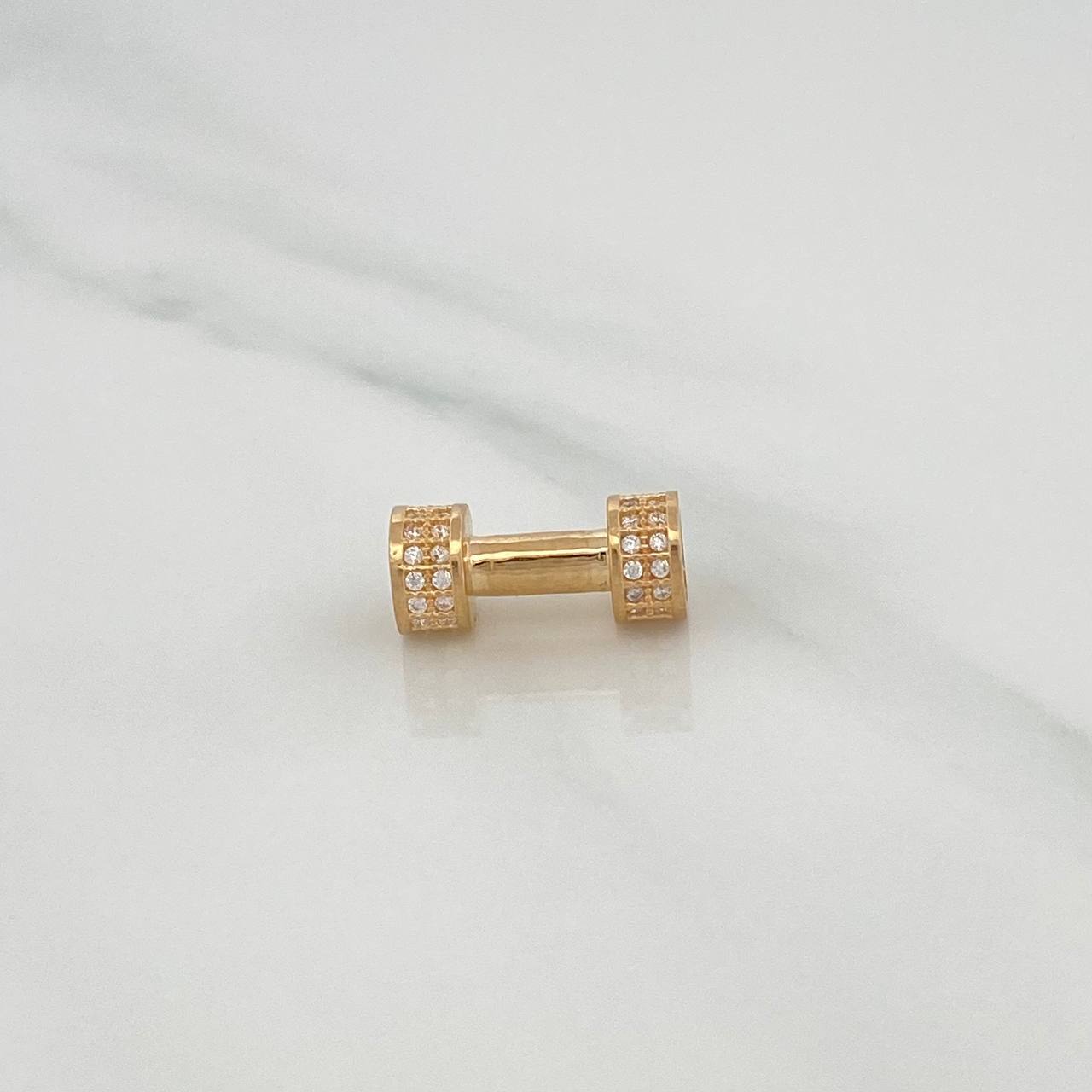 Herraje Cilindro Rustico Mancuerna 2.25gr / 2.5cm / Oro Amarillo 18K