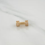 Herraje Cilindro Rustico Mancuerna 2.25gr / 2.5cm / Oro Amarillo 18K