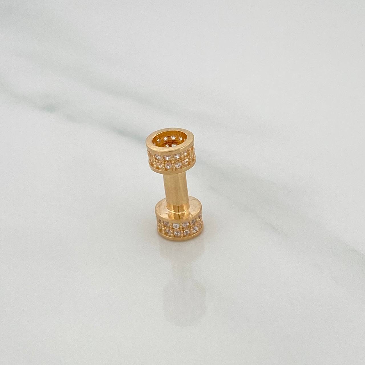 Herraje Cilindro Rustico Mancuerna 2.25gr / 2.5cm / Oro Amarillo 18K