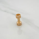 Herraje Cilindro Rustico Mancuerna 2.25gr / 2.5cm / Oro Amarillo 18K