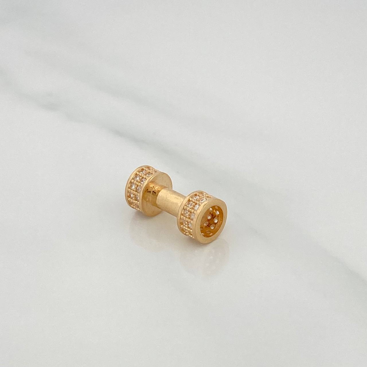 Herraje Cilindro Rustico Mancuerna 2.25gr / 2.5cm / Oro Amarillo 18K