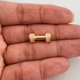 Herraje Cilindro Rustico Mancuerna 2.25gr / 2.5cm / Oro Amarillo 18K