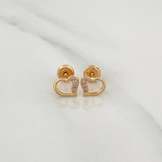 Topos Silueta Corazón 0.85gr / 7.7mm Oro Amarillo 18K %