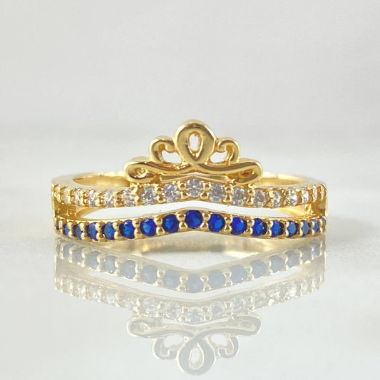 Anillo Corona Pavonada 3.1gr / T7 1/2 / Oro Amarillo 18K *