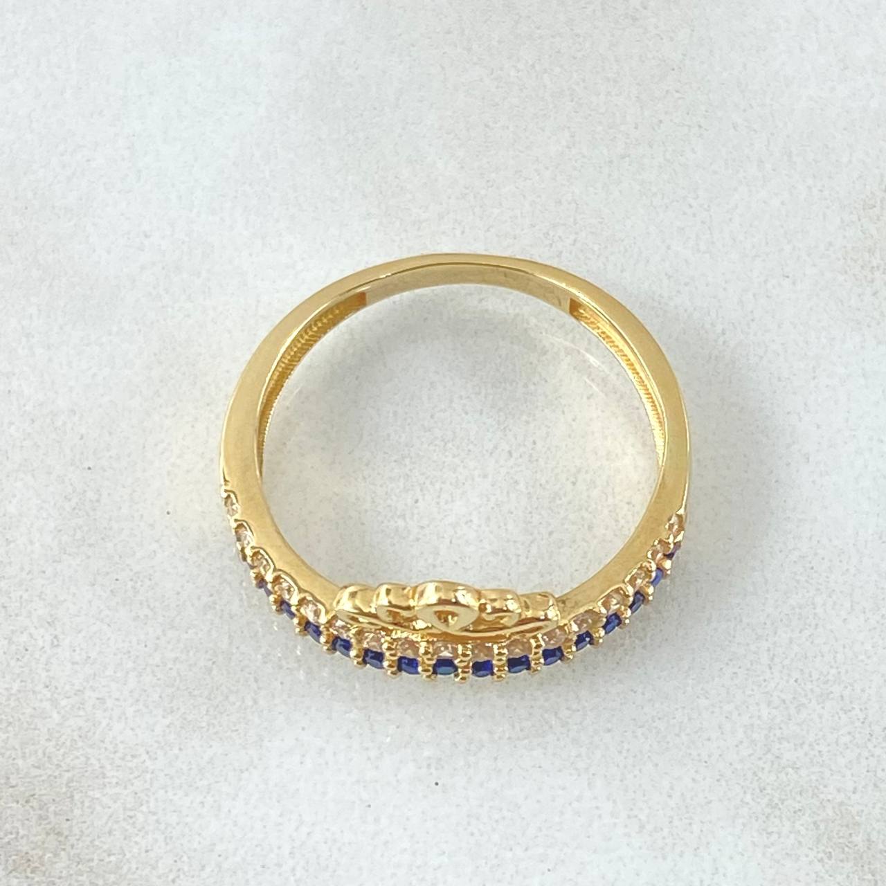 Anillo Corona Pavonada 3.1gr / T7 1/2 / Oro Amarillo 18K *
