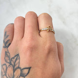 Anillo Fé 1.55gr / T6 1/2 / Dos Oros Amarillo Blanco 18K *