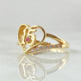 Anillo Corazon Quinces 2.85gr / T6 1/4 / Oro Amarillo 18K *