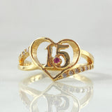 Anillo Corazon Quinces 2.85gr / T6 1/4 / Oro Amarillo 18K *