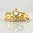 Anillo Corona Corazon Enraizado 2.95gr / T7 / Oro Amarillo 18K *