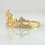 Anillo Corona Corazones Quinces 1.95gr / T8 3/4 / Oro Amarillo 18K *