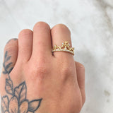 Anillo Corona Corazones Quinces 1.95gr / T8 3/4 / Oro Amarillo 18K *