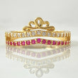 Anillo Corona Pavonada 3.15gr / T8 / Oro Amarillo 18K *