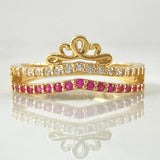 Anillo Corona Pavonada 3gr / T6 1/2 / Oro Amarillo 18K