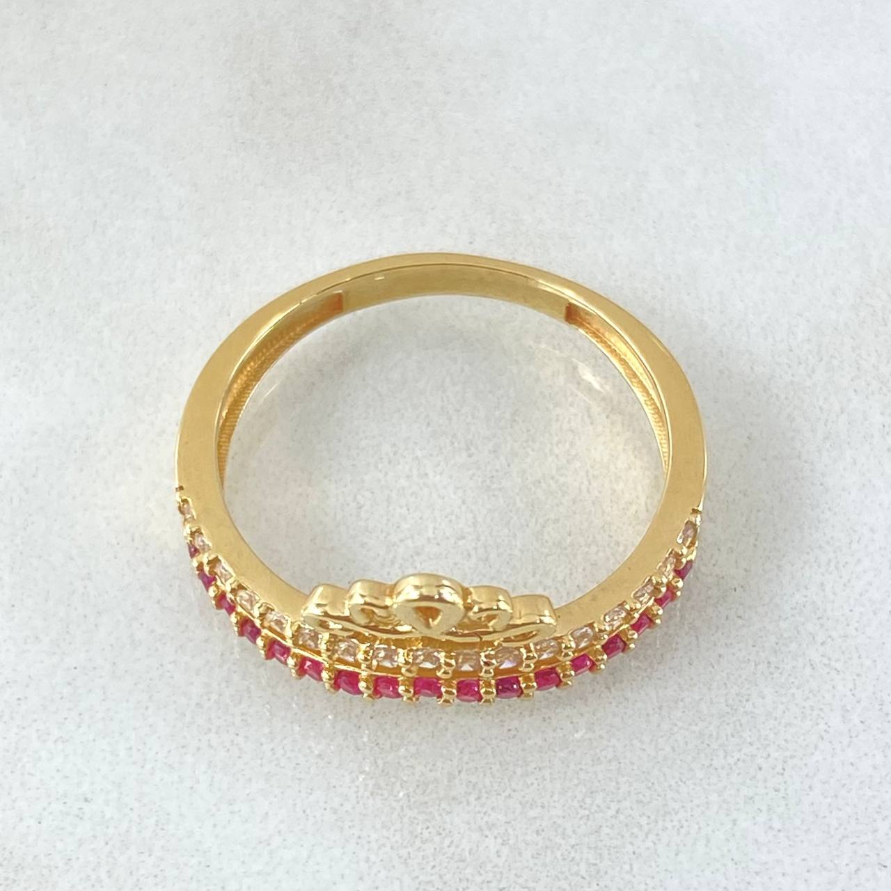 Anillo Corona Pavonada 3.15gr / T8 / Oro Amarillo 18K *