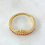 Anillo Corona Pavonada 3.15gr / T8 / Oro Amarillo 18K *