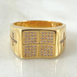 Anillo Sello Cruz Segmentada 7.75gr / T10 3/4 / Oro Amarillo 18K *