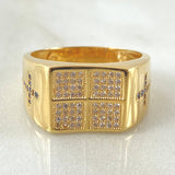 Anillo Sello Cruz Segmentada 7.75gr / T10 3/4 / Oro Amarillo 18K *