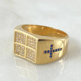 Anillo Sello Cruz Segmentada 7.75gr / T10 3/4 / Oro Amarillo 18K *