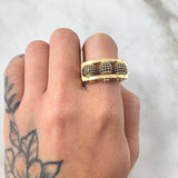 Anillo Trio Bolas De Fuego 10.3gr / T9 1/4 / Oro Amarillo 18K *