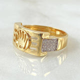 Anillo Corona Sello Enrrejada 5.45gr / T10 / Oro Amarillo 18K *