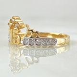 Anillo Corona Quinces 2gr / T5 1/4 / Dos Oros Amarillo Blanco 18K