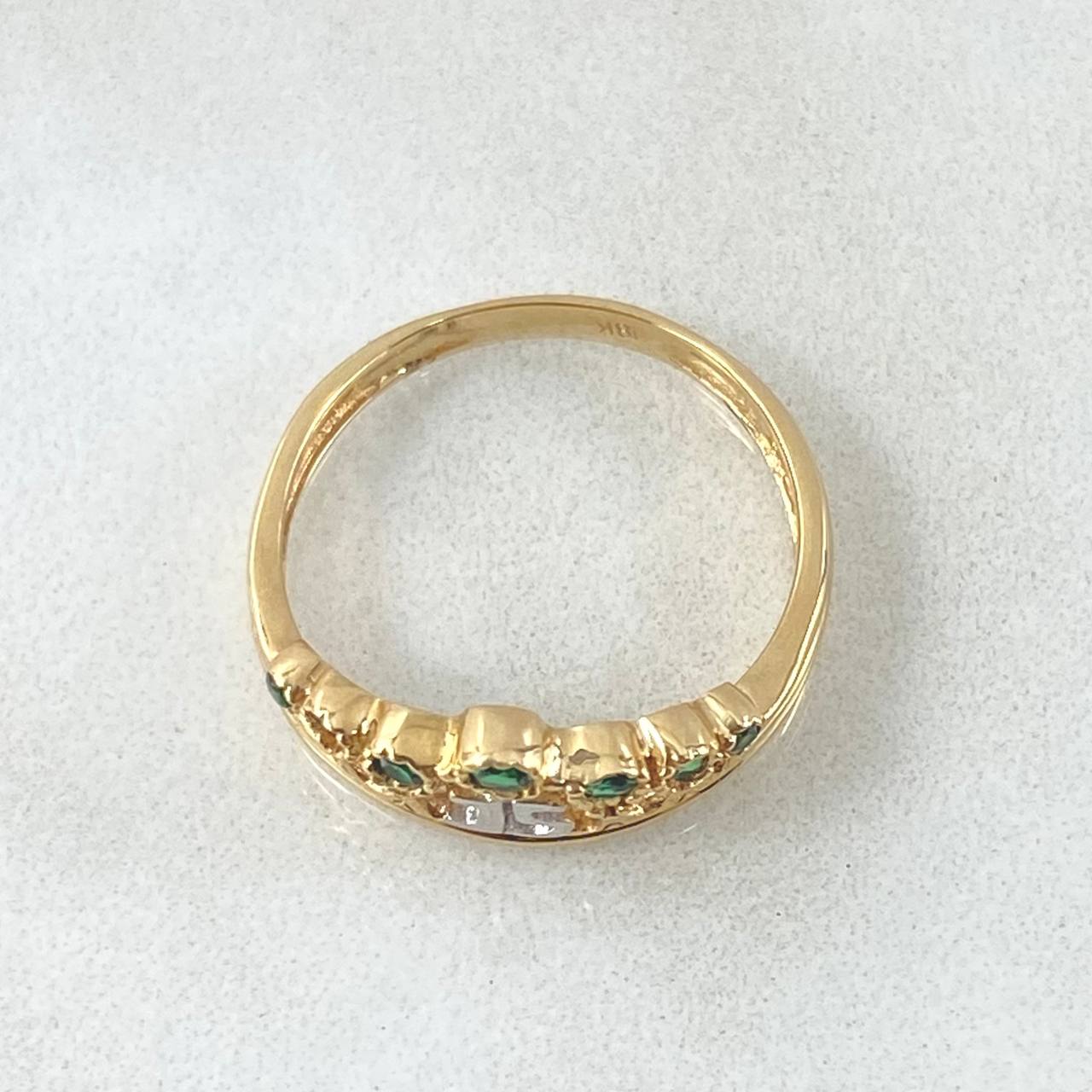 Anillo Corona Quinces 2.35gr / T5 1/2 / Dos Oros Amarillo Blanco 18K
