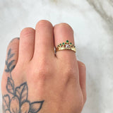 Anillo Corona Quinces 2.35gr / T5 1/2 / Dos Oros Amarillo Blanco 18K