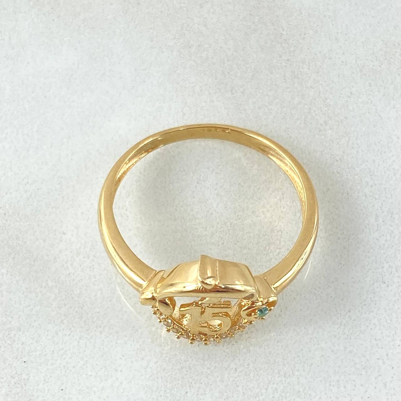 Anillo Arco Delfin Quinces 2.35gr / T7 1/2 / Oro Amarillo 18K