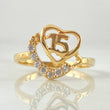 Anillo Corazón Quinces 2.6gr / T6 / Oro Amarillo 18K