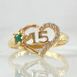 Anillo Corazón Quinces 2.35gr / T6 1/4 / Oro Amarillo 18K