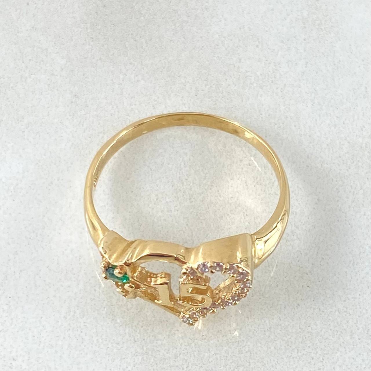 Anillo Corazón Quinces 2.35gr / T6 1/4 / Oro Amarillo 18K