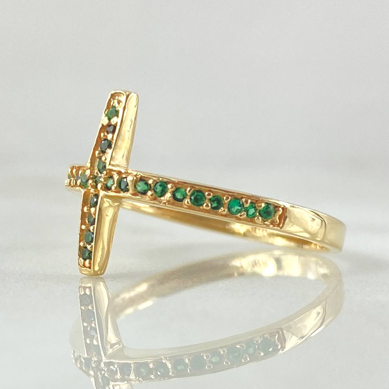 Anillo Cruz Tupida 1.8gr / T7 1/4 / Oro Amarillo 18K