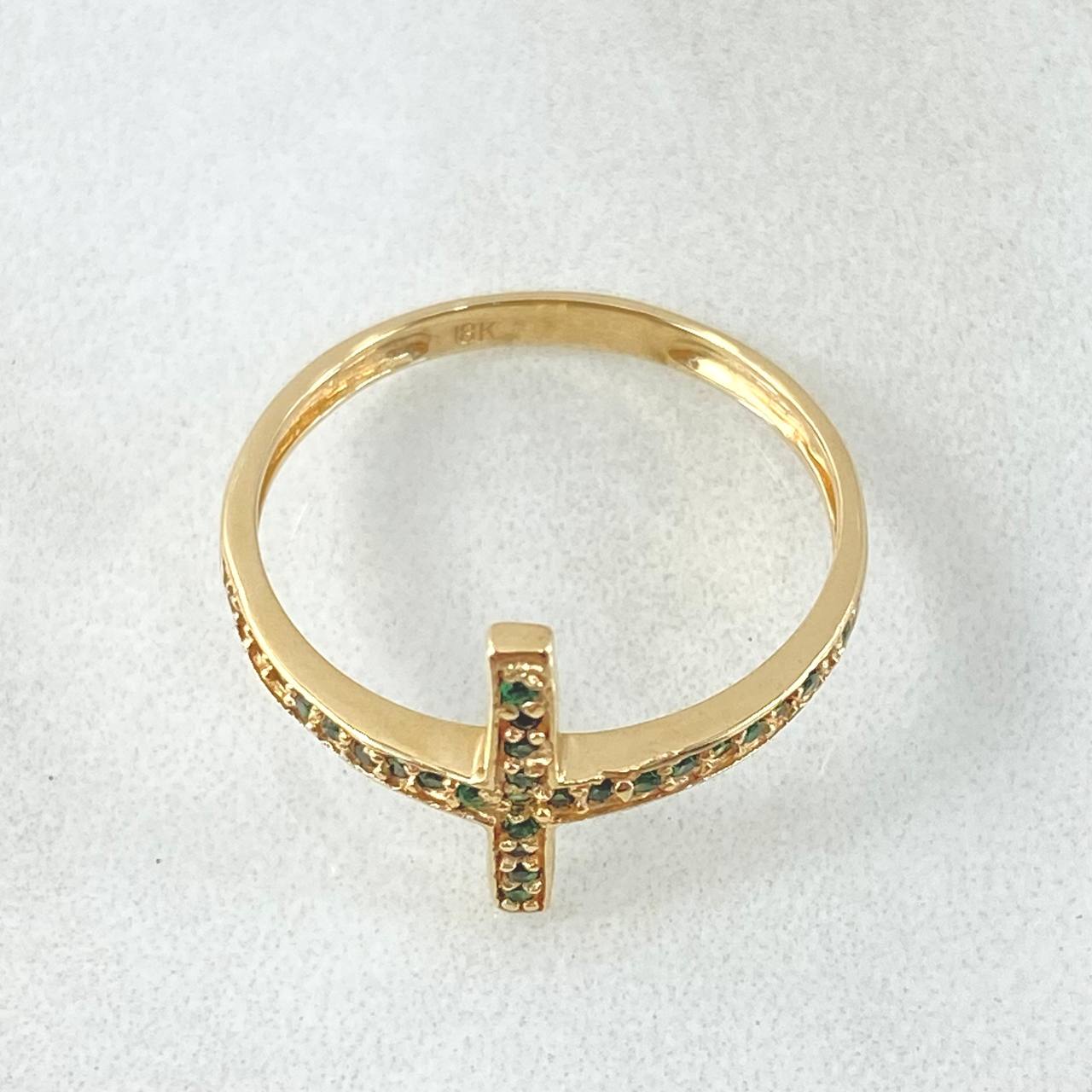 Anillo Cruz Tupida 1.8gr / T7 1/4 / Oro Amarillo 18K