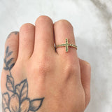 Anillo Cruz Tupida 1.8gr / T7 1/4 / Oro Amarillo 18K