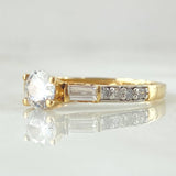 Anillo Solitario Imperial Tupido 2.1gr / T6 1/4 / Dos Oros Amarillo Blanco 18K