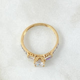 Anillo Solitario Imperial Tupido 2.1gr / T6 1/4 / Dos Oros Amarillo Blanco 18K