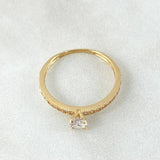 Anillo Solitario Tupido Bordeado 1.45gr / T6 / Oro Amarillo 18K