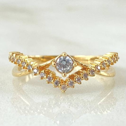 Anillo Solitario Rombo Infinito 2.85gr / T7 / Oro Amarillo 18K