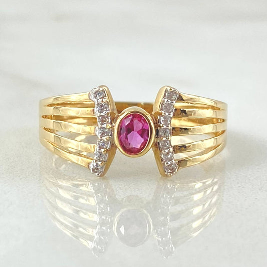 Anillo Lyra Puente Estrellas 2.9gr / T6 3/4 / Oro Amarillo 18K