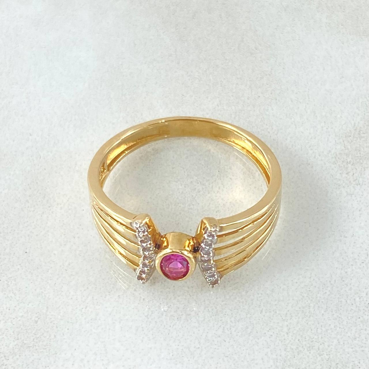 Anillo Lyra Puente Estrellas 2.9gr / T6 3/4 / Oro Amarillo 18K