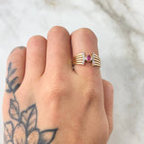 Anillo Lyra Puente Estrellas 2.9gr / T6 3/4 / Oro Amarillo 18K