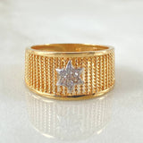 Anillo Malla Estrella 3.8gr / T6 / Dos Oros Amarillo Blanco 18K