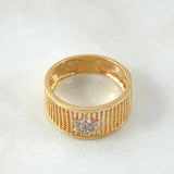 Anillo Malla Estrella 3.8gr / T6 / Dos Oros Amarillo Blanco 18K