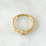 Anillo Solitario Flor Tupido 2gr / T6 / Oro Amarillo 18K