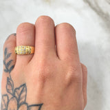 Anillo Placa 6 Puntos 2.65gr / T4 1/4 / Oro Amarillo 18K