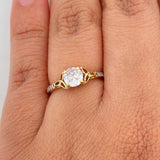 Anillo Solitario Churumbela 1.8gr / T5 3/4 / Dos Oros Amarillo Blanco 18K %