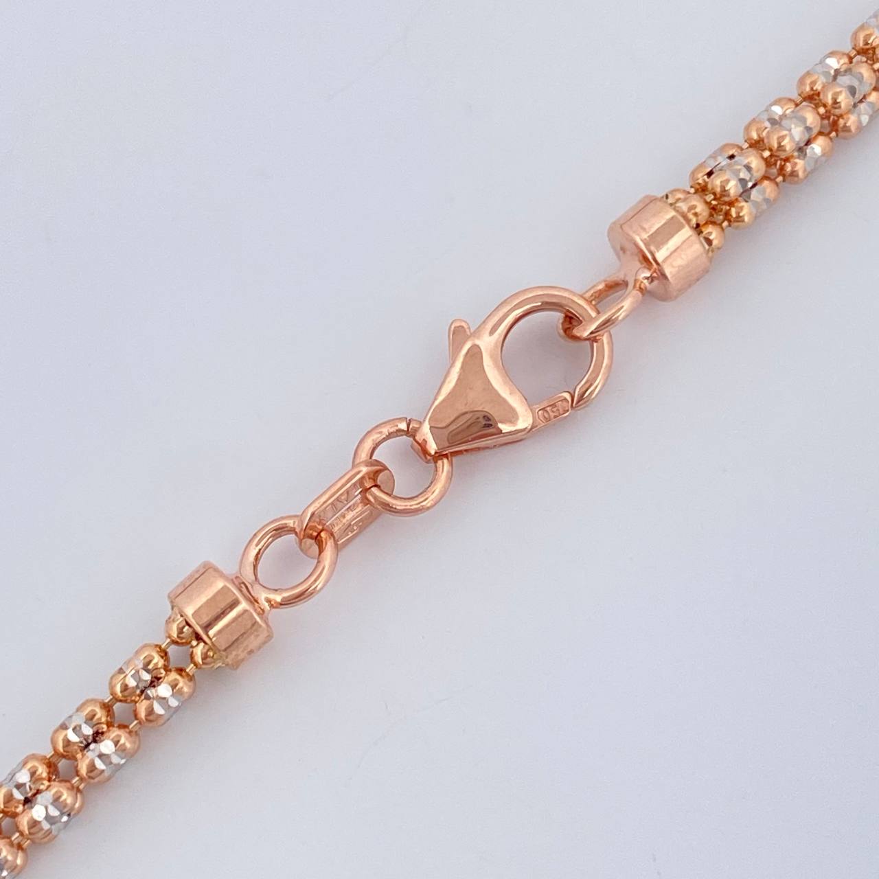 Cadena Ice 15.75gr / 60cm / Dos Oros Blanco Rosa +4 18K $